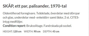 vintage sideboard palissander , Zweden 1970 (22514B)