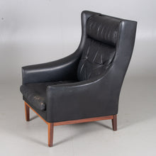 Load image into Gallery viewer, Børge Mogensen, vintage leren fauteuil, Denemarken jaren 60