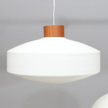 Load image into Gallery viewer, EJE AHLGREN. 2 teak/plastic ceiling lights, “Rotoflex”, Bergboms, 1950s/60s.