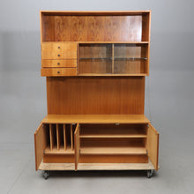 Load image into Gallery viewer, Walnut, bookcase with display case. Sweden 1960's.