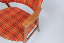Load image into Gallery viewer, One armchair; mid 20th century  wood and textile.