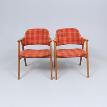Load image into Gallery viewer, One armchair; mid 20th century  wood and textile.