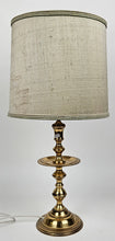 Load image into Gallery viewer, A yellow metal table lamp, second half of the 20th century