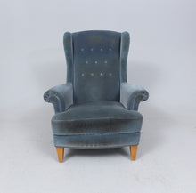 Load image into Gallery viewer, WING CHAIR, velvet, 20th century.