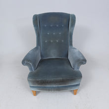 Load image into Gallery viewer, WING CHAIR, velvet, 20th century.
