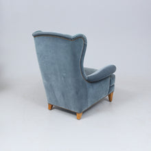 Load image into Gallery viewer, WING CHAIR, velvet, 20th century.