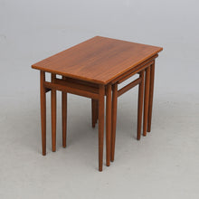 Load image into Gallery viewer, NESTING TABLES, 3 parts, teak, mid-20th century.