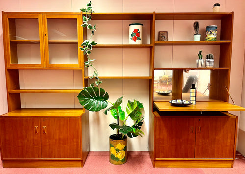Vintage teak boekenkast in 3 delen Zweden 1960 (414)