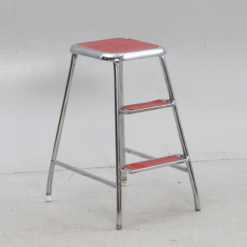 Vintage metalen trap-krukje, gemaakt door Awab, Zweden 1960 (#22560)