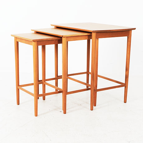 Bijzettafels, vintage teak mini set, Zweden 1960 (#377)