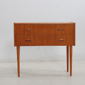 Vintage teak ladenkast hoge poten, Zweden 1960(386)