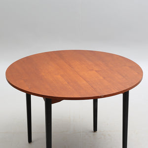 Set Vintage teak eetkamer tafel met 4 stoelen (123)