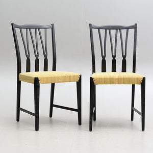 Set Vintage teak eetkamer tafel met 4 stoelen (123)