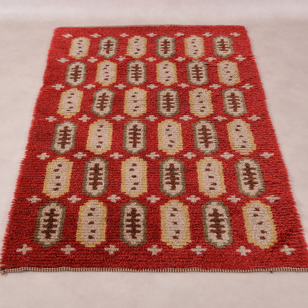 Vintage Ryamatta rug. Zweden 1960