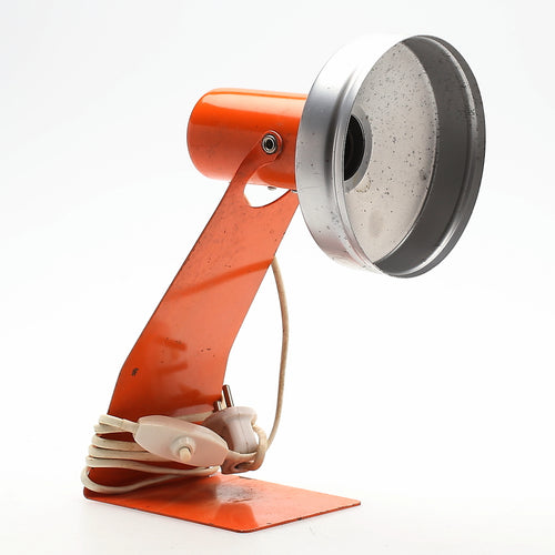 Oranje vintage metalen bureaulamp, Zweden 1960