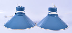 Vintage blauw metalen hanglampen (#199)
