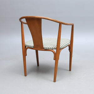Unieke handgemaakte houten armstoel, Zweden 1960