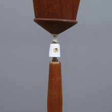 Load image into Gallery viewer, Teakhout met raffia hanglamp jaren 60
