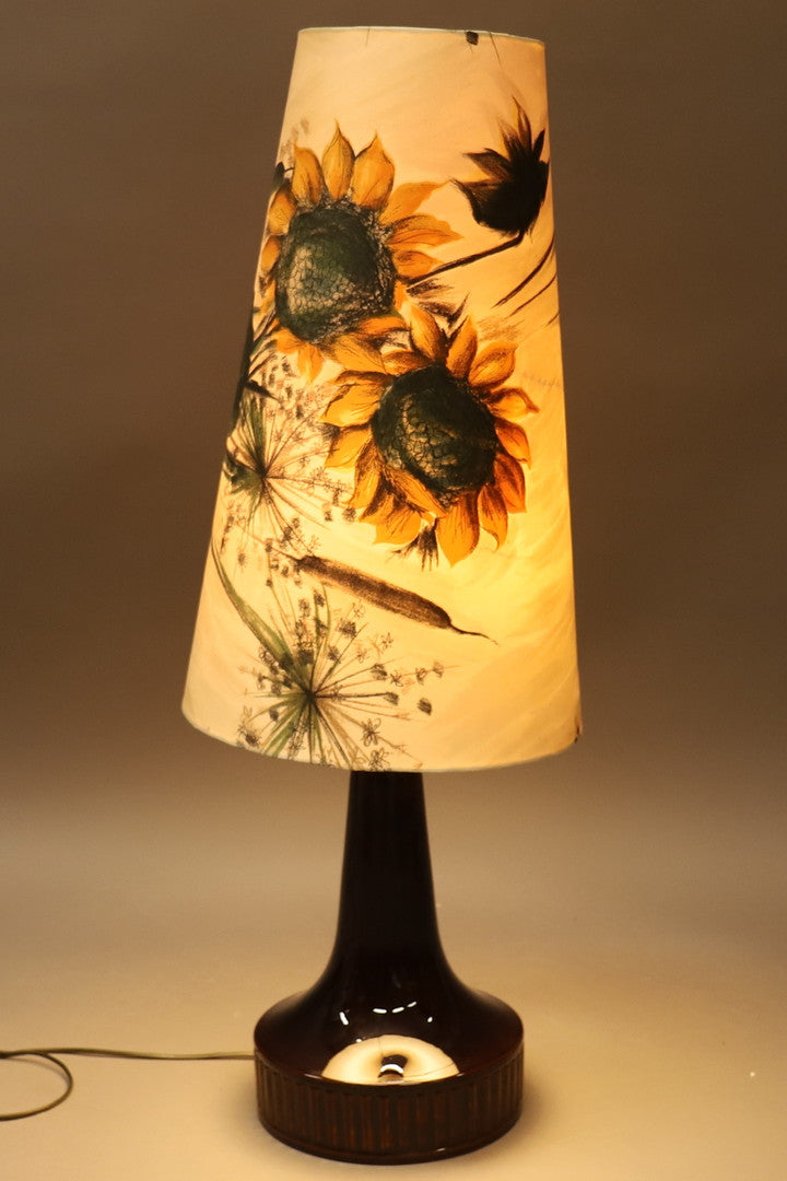 Vintage keramiek vloerlamp met grote kap, Zweden 1950 (#320)